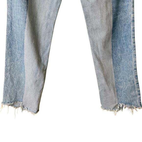 Adriano Goldschmied Women Phoebe Color Block Jeans Size 29R 29 Raw Hem Boho Blue - Picture 6 of 10